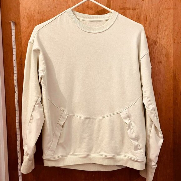 🐻Size S - All In Motion - Long Sleeve Cream Sweatshirt w/Pockets - Picture 1 of 6